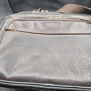 Halston Heritage‎ Dark Brown Leather Messenger Bag